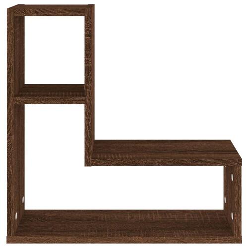 Væghylder 2 stk. 50x15x50 cm konstrueret træ brun egetræsfarve