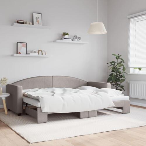 Daybed med udtræk 80x200 cm stof gråbrun