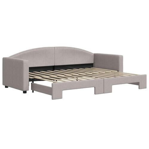 Daybed med udtræk 80x200 cm stof gråbrun