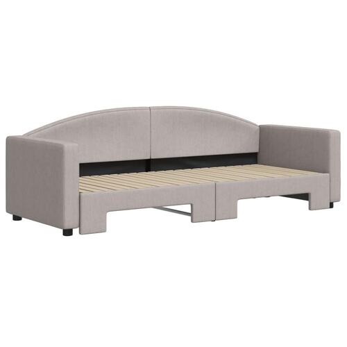 Daybed med udtræk 80x200 cm stof gråbrun