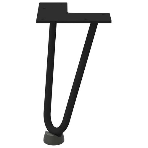Hårnåle bordben 4 stk. 20 cm massivt stål sort