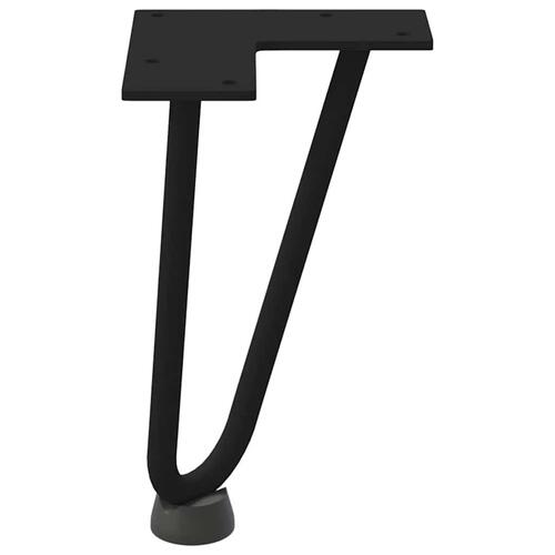 Hårnåle bordben 4 stk. 20 cm massivt stål sort