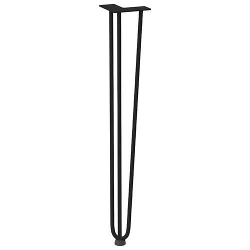 Hårnåle bordben 4 stk. 72 cm massivt stål sort