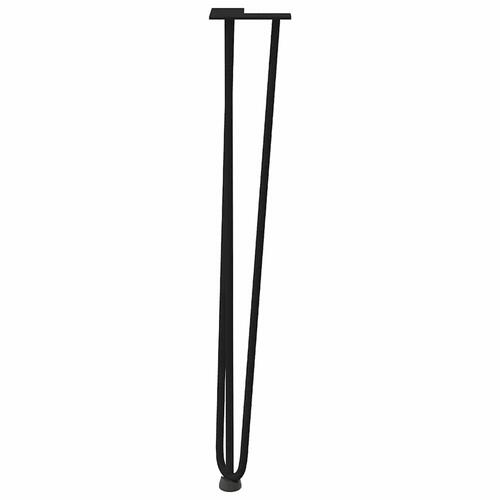 Hårnåle bordben 4 stk. 72 cm massivt stål sort