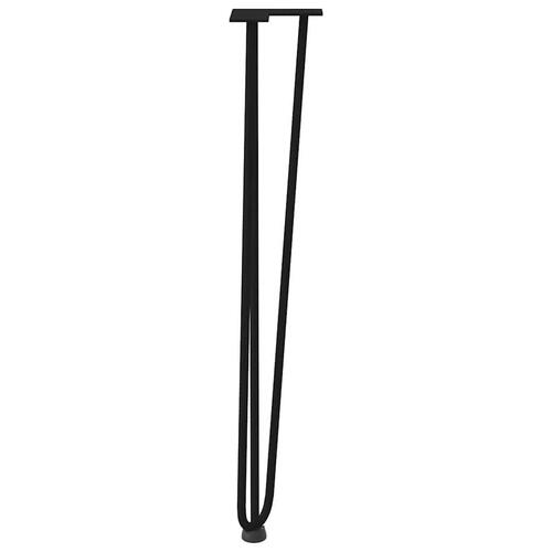 Hårnåle bordben 4 stk. 72 cm massivt stål sort