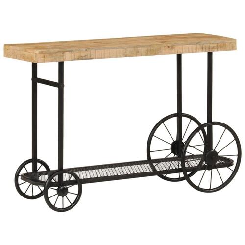 Konsolbord 112x36x76 cm massivt mangotræ og jern