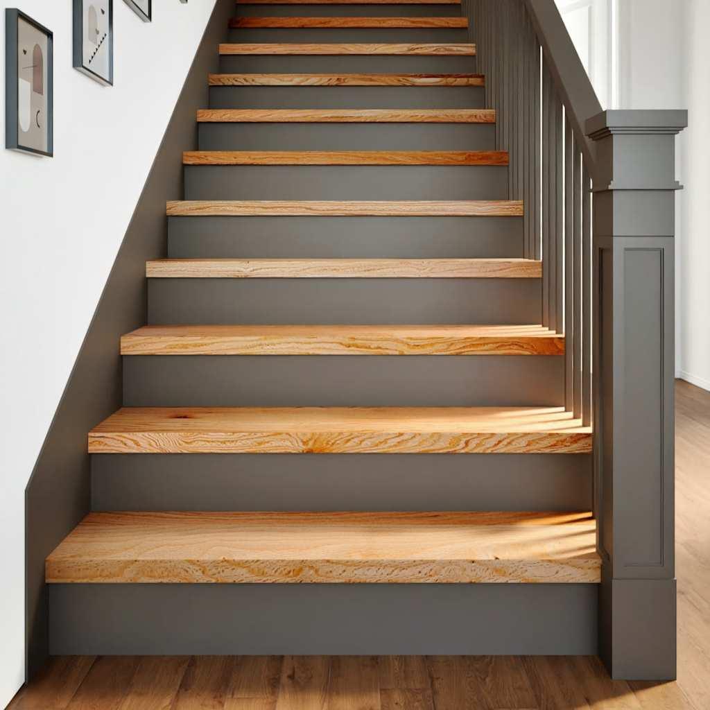 Trappemåtter 20 stk lysebrun 100x25x2 cm massivt egetræ