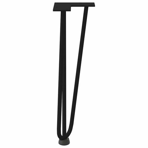 Hårnåle bordben 4 stk. 42 cm massivt stål sort