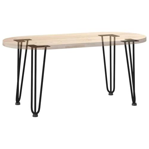Hårnåle bordben 4 stk. 42 cm massivt stål sort