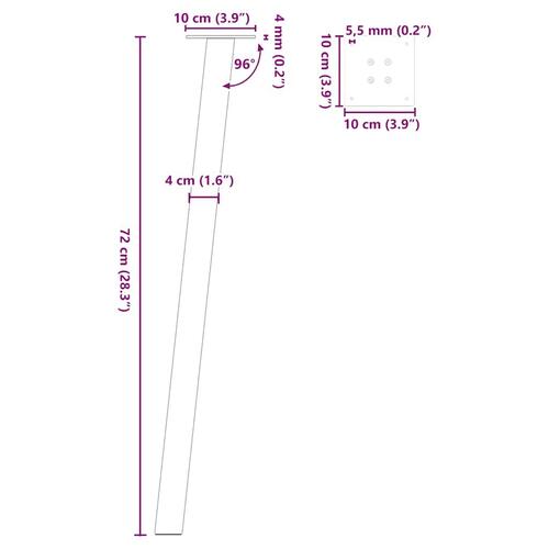 Sofabordben 4 stk. 72 cm stål antracitgrå