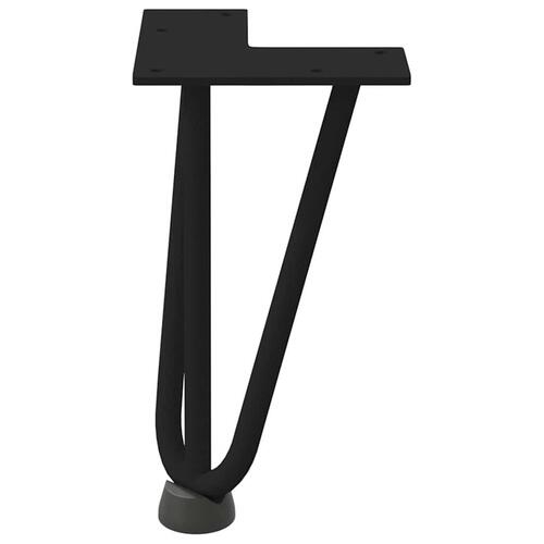 Hårnåle bordben 4 stk. 20 cm massivt stål sort