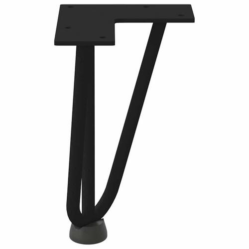 Hårnåle bordben 4 stk. 20 cm massivt stål sort