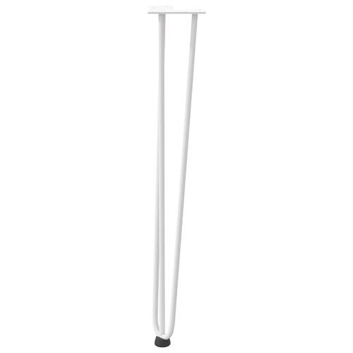 Hårnåle bordben 4 stk. 72 cm massivt stål hvid