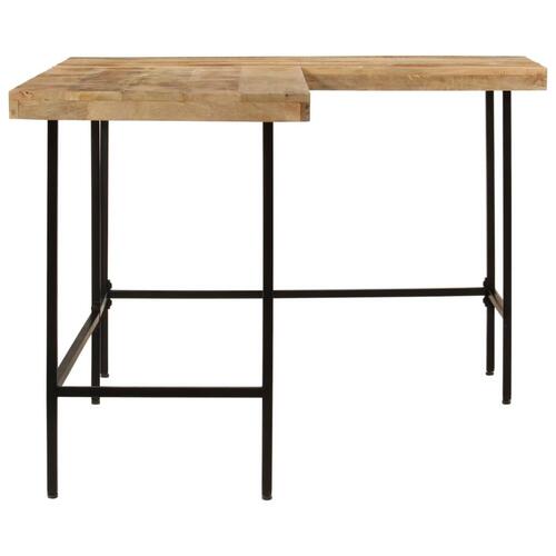 Skrivebord 165x110x77 cm massivt mangotræ og jern