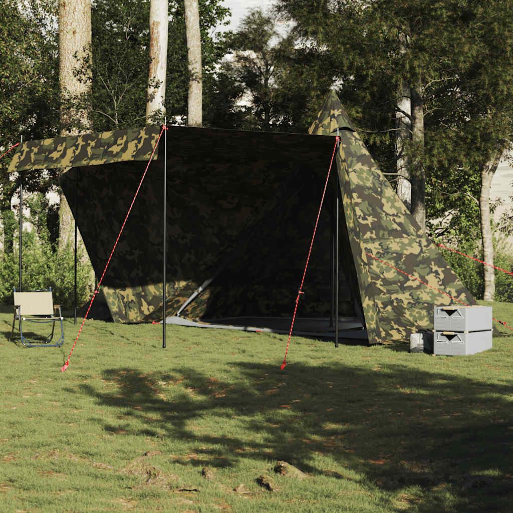 6-personers familietelt vandafvisende camouflage
