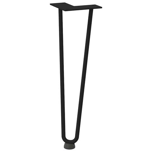 Hårnåle bordben 4 stk. 42 cm massivt stål sort