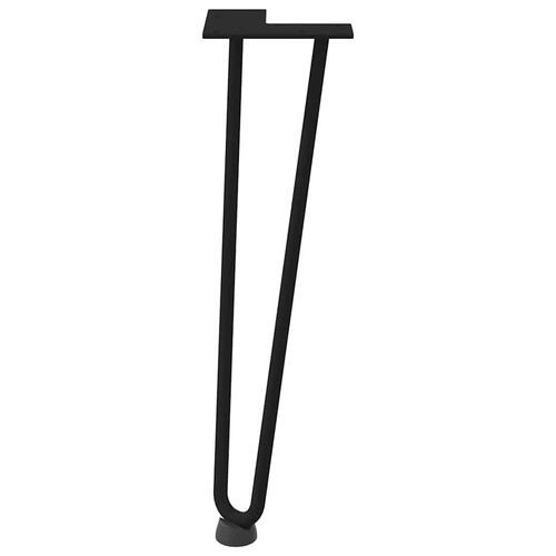 Hårnåle bordben 4 stk. 42 cm massivt stål sort