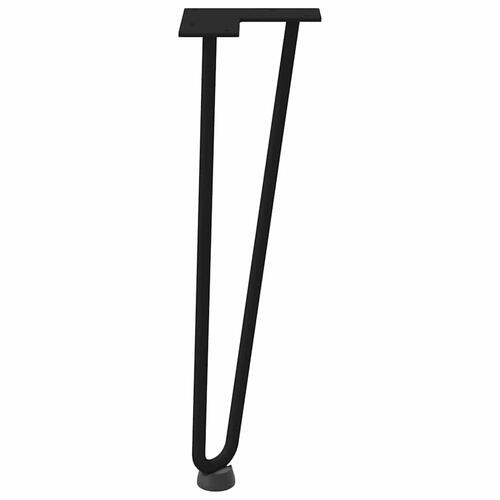Hårnåle bordben 4 stk. 42 cm massivt stål sort
