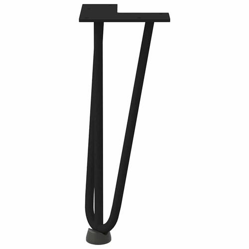 Hårnåle bordben 4 stk. 30 cm massivt stål sort