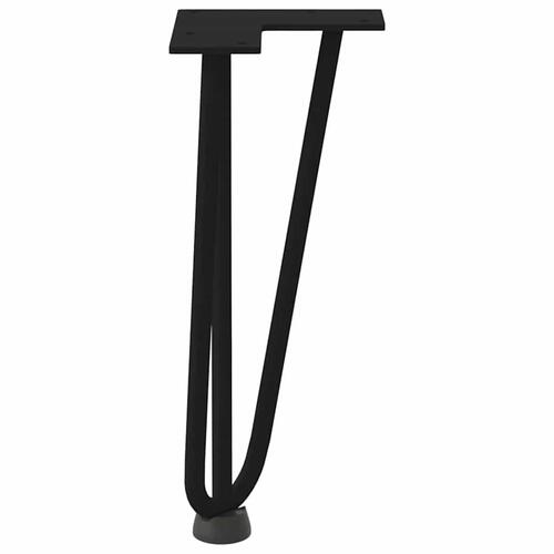 Hårnåle bordben 4 stk. 30 cm massivt stål sort
