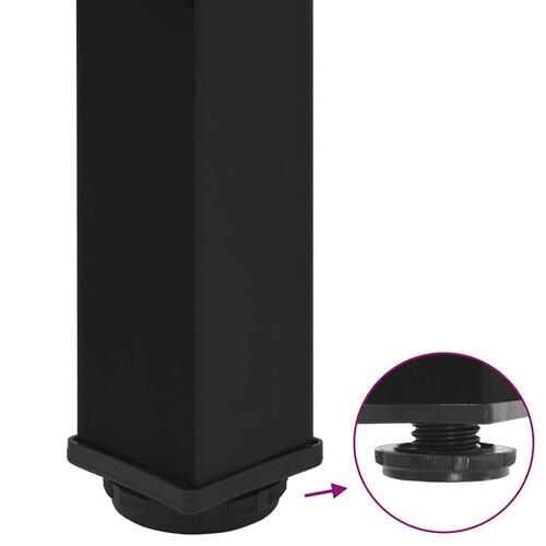 Sofabordben 4 stk. 100-102 cm stål sort