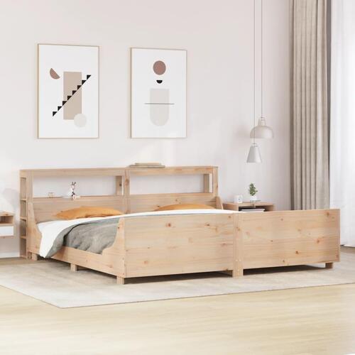 Sengeramme uden madras 200x200 cm massivt fyrretræ