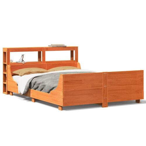 Sengeramme uden madras 120x190 cm massivt fyrretræ gyldenbrun