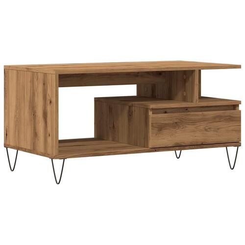 Sofabord 90x49x45 cm konstrueret træ kunsteg