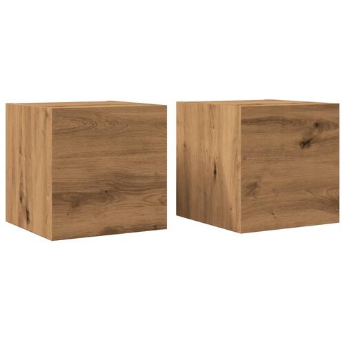 Væghængt tv-skabe 2 stk. 30,5x30x30 cm kunsteg