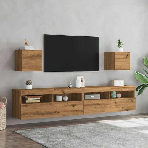 Væghængt tv-skabe 2 stk. 30,5x30x30 cm kunsteg