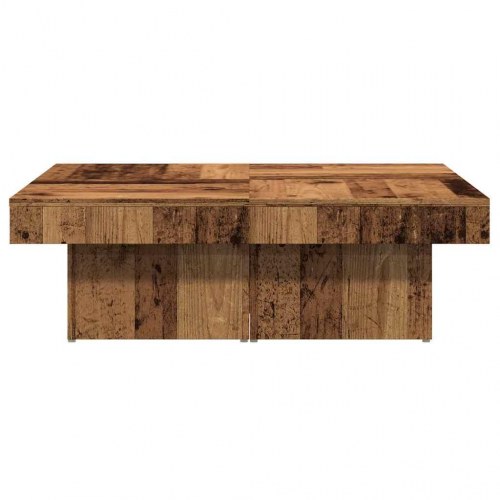 Sofabord 90×90×28 cm i konstrueret træ - antikt trælook