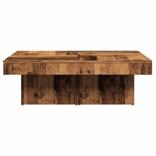 Sofabord 90×90×28 cm i konstrueret træ - antikt trælook