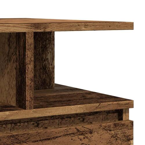 Sofabord 90x49x45 cm konstrueret træ antikt trælook
