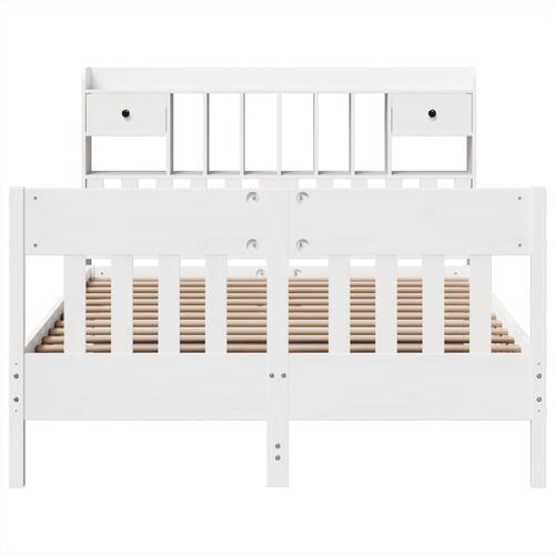 Sengeramme uden madras 150x200 cm massivt fyrretræ hvid