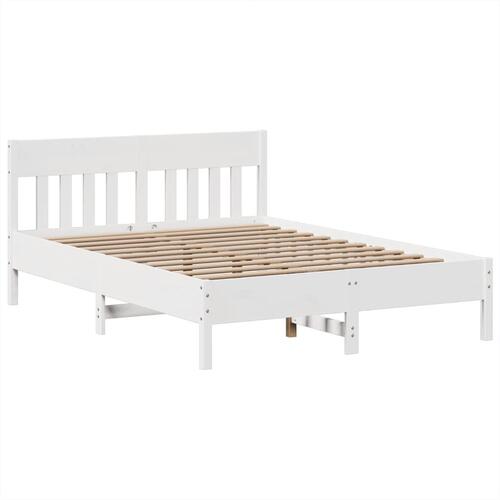 Sengeramme uden madras 150x200 cm massivt fyrretræ hvid