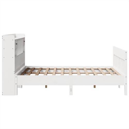 Sengeramme uden madras 150x200 cm massivt fyrretræ hvid