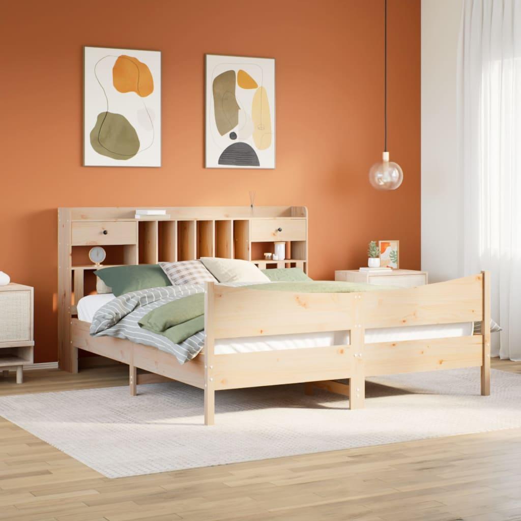 Sengeramme uden madras 180x200 cm massivt fyrretræ billede