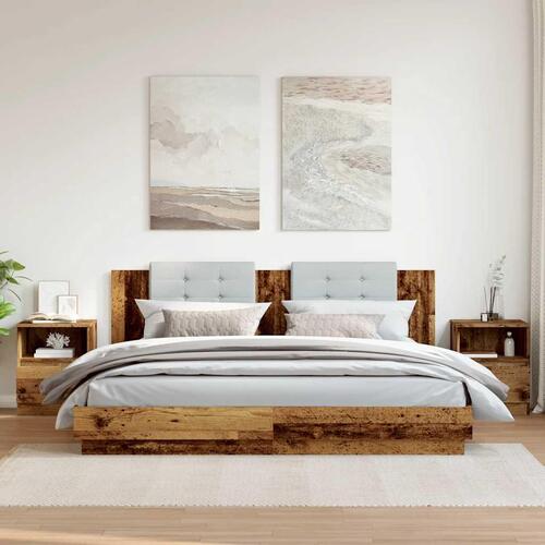 Sengeborde 2 stk. 40x40x50 cm konstrueret træ antikt træ