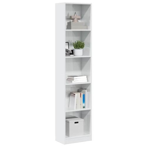 Skab 40x24x176 cm konstrueret træ hvid højglans