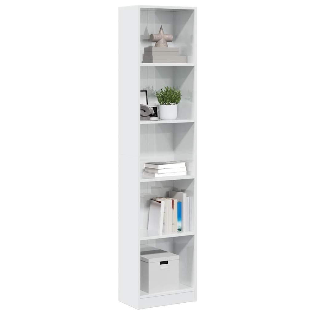 Skab 40x24x176 cm konstrueret træ hvid højglans