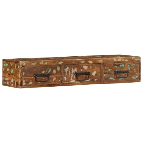 Væghængt tv-skab 100x30x19 cm massivt genbrugstræ