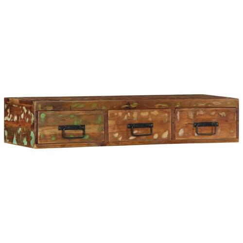 Væghængt tv-skab 100x30x19 cm massivt genbrugstræ