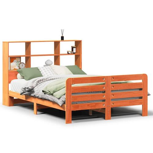 Sengeramme uden madras 120x200 cm massivt fyrretræ gyldenbrun