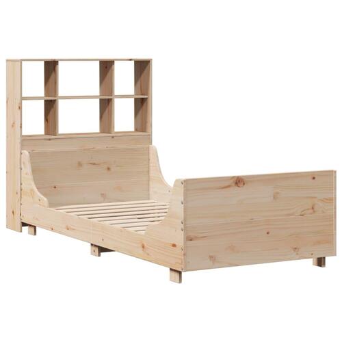 Seng med reol uden madras 100x200 cm massivt træ