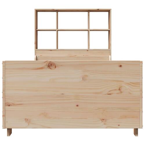 Seng med reol uden madras 100x200 cm massivt træ