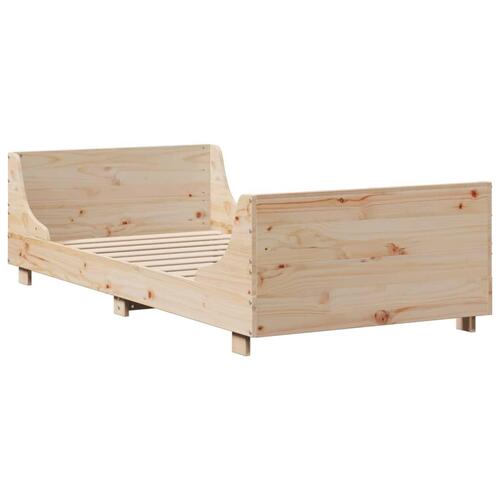 Seng med reol uden madras 100x200 cm massivt træ