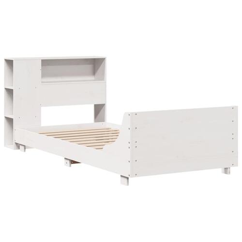 Sengeramme uden madras 100x200 cm massivt fyrretræ hvid