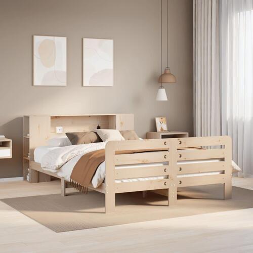 Sengeramme uden madras 140x190 cm massivt fyrretræ