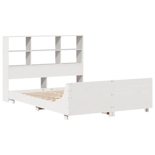 Sengeramme uden madras 140x190 cm massivt fyrretræ hvid