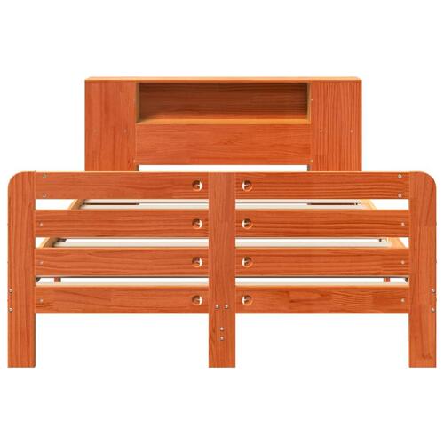 Sengeramme uden madras 140x190 cm massivt fyrretræ gyldenbrun